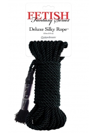 Черная веревка для фиксации Deluxe Silky Rope - 9,75 м. - Pipedream - купить с доставкой в Старом Осколе