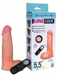 Фаллическая насадка Харнесс UNICOCK 5,5  с вибрацией - 17 см. - LOVETOY (А-Полимер) - купить с доставкой в Старом Осколе