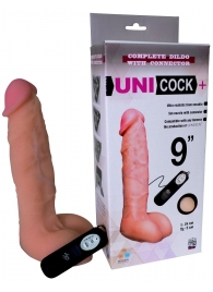 Фаллическая насадка Харнесс UNICOCK 9  с вибрацией - 24 см. - LOVETOY (А-Полимер) - купить с доставкой в Старом Осколе
