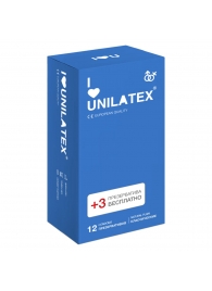 Классические презервативы Unilatex Natural Plain - 12 шт. + 3 шт. в подарок - Unilatex - купить с доставкой в Старом Осколе