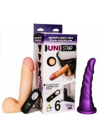 Вибрострапон с двумя насадками UniStrap - 18 и 18 см. - LOVETOY (А-Полимер) - купить с доставкой в Старом Осколе