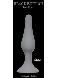 Серая анальная пробка Slim Anal Plug XL - 15,5 см. - Lola Games