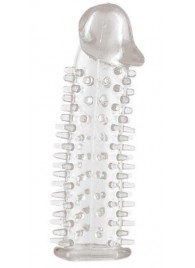 Прозрачная насадка на половой член с закрытой головкой и шипами - 12,5 см. - Toyfa Basic - в Старом Осколе купить с доставкой