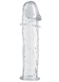 Гладкая прозрачная насадка с усиками под головкой - 12,5 см. - Toyfa Basic - в Старом Осколе купить с доставкой