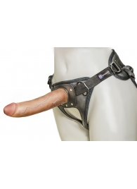 Насадка-фаллоимитатор на кожаных трусиках Harness Ultra Realistic 7  - 18 см. - LOVETOY (А-Полимер) - купить с доставкой в Старом Осколе