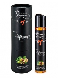 Массажное масло с ароматом экзотических фруктов Huile de Massage Gourmande Fruits Exotiques - 59 мл. - Plaisir Secret - купить с доставкой в Старом Осколе