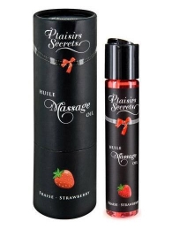 Массажное масло с ароматом клубники Huile de Massage Gourmande Fraise des Bois - 59 мл. - Plaisir Secret - купить с доставкой в Старом Осколе