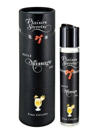 Массажное масло с ароматом пина колады Huile de Massage Gourmande Pina Colada - 59 мл. - Plaisir Secret - купить с доставкой в Старом Осколе