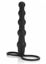 Насадка на пенис для двойного проникновения Silicone Beaded Double Rider - 14 см. - California Exotic Novelties - в Старом Осколе купить с доставкой