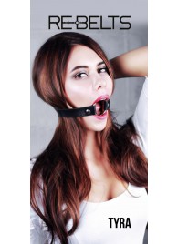 Чёрный кожаный чокер-кляп Tyra Black - Rebelts - купить с доставкой в Старом Осколе