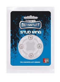 Эрекционное кольцо с 4 бусинами MENZSTUFF STUD RING CLEAR - Dream Toys - в Старом Осколе купить с доставкой