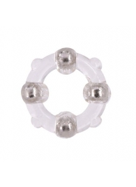 Эрекционное кольцо с 4 бусинами MENZSTUFF STUD RING CLEAR - Dream Toys - в Старом Осколе купить с доставкой