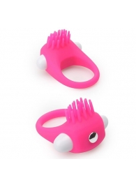 Розовое эрекционное кольцо с щеточкой LIT-UP SILICONE STIMU RING 5 - Dream Toys - в Старом Осколе купить с доставкой