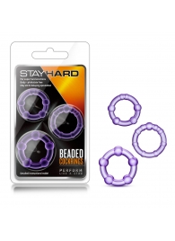 Набор из 3 фиолетовых эрекционных колец Stay Hard Beaded Cockrings - Blush Novelties - в Старом Осколе купить с доставкой