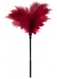 Пластиковая метелочка с красными пёрышками Small Feather Tickler - 32 см. - Blush Novelties - купить с доставкой в Старом Осколе