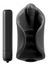 Чёрный мастурбатор Vibrating Silicone Stimulator с вибрацией - Pipedream - в Старом Осколе купить с доставкой