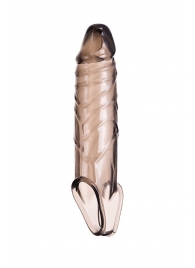 Дымчатая фаллическая насадка с подхватом и закрытой головкой - 16,2 см. - ToyFa - в Старом Осколе купить с доставкой