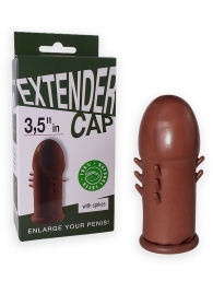 Коричневый латексный удлинитель пениса 3.5 in с шипиками - Sitabella - в Старом Осколе купить с доставкой