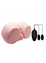 Телесный мастурбатор с двумя любовными тоннелями и вибрацией - Baile - в Старом Осколе купить с доставкой