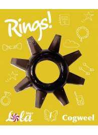 Чёрное эрекционное кольцо Rings Cogweel - Lola Games - в Старом Осколе купить с доставкой