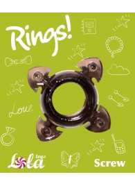 Чёрное эрекционное кольцо Rings Screw - Lola Games - в Старом Осколе купить с доставкой