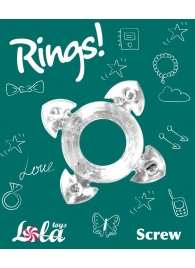 Прозрачное эрекционное кольцо Rings Screw - Lola Games - в Старом Осколе купить с доставкой