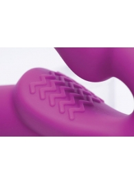 Ярко-розовый безремневой вибрострапон Evoke Vibrating Strapless Silicone Strap-on Dildo - XR Brands - купить с доставкой в Старом Осколе