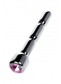 Серебристый уретральный плаг со стразом - 7 см. - ToyFa - купить с доставкой в Старом Осколе