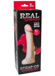 Реалистичная насадка с мошонкой REAL Standard - 18 см. - LOVETOY (А-Полимер) - купить с доставкой в Старом Осколе