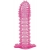 Гелевая розовая насадка с шипами - 12 см. - Toyfa Basic - в Старом Осколе купить с доставкой