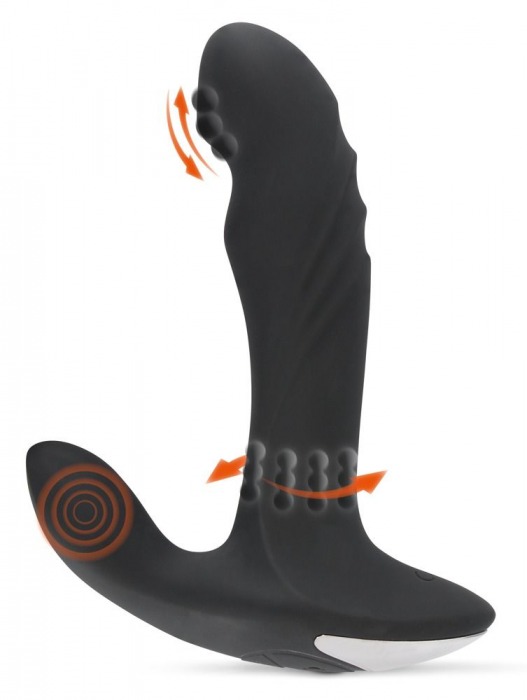 Черный вибромассажер простаты с функцией римминга Plug with Perineum Stimulator - 16,6 см. - Orion - в Старом Осколе купить с доставкой