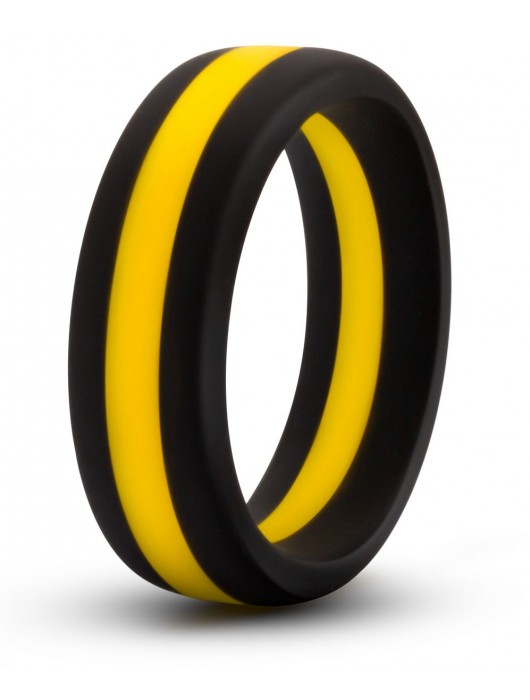 Черно-желтое силиконовое эрекционное кольцо Silicone Go Pro Cock Ring - Blush Novelties - в Старом Осколе купить с доставкой