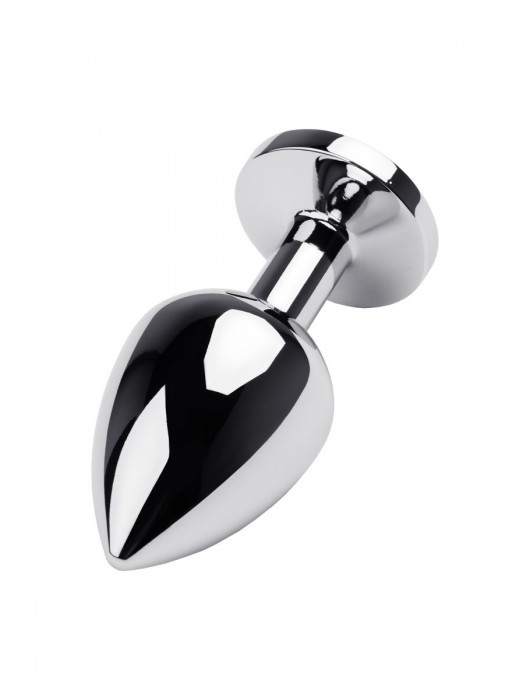 Серебристая коническая анальная пробка с красным кристаллом - 8 см. - ToyFa - купить с доставкой в Старом Осколе