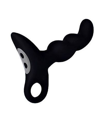 Черный силиконовый анальный вибромассажер-ёлочка Erokey - Erokay - в Старом Осколе купить с доставкой