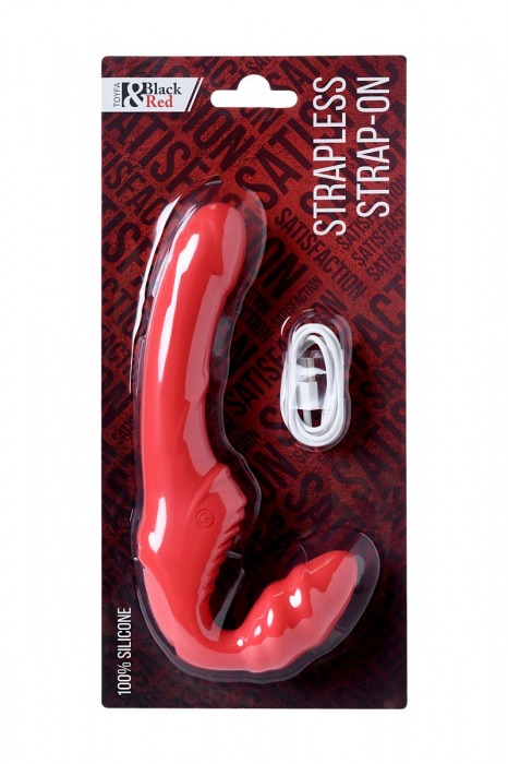 Красный безремневой страпон с вибрацией - ToyFa - купить с доставкой в Старом Осколе