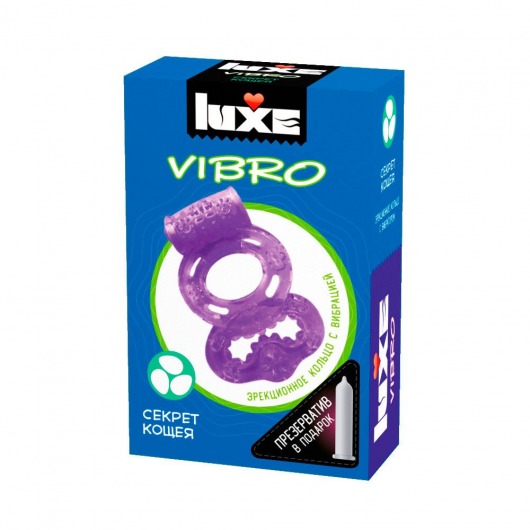 Фиолетовое эрекционное виброкольцо Luxe VIBRO  Секрет Кощея  + презерватив - Luxe - в Старом Осколе купить с доставкой