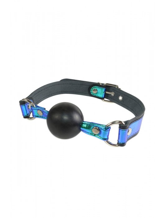 Кляп-шарик на чёрно-синих ремешках - Sitabella - купить с доставкой в Старом Осколе