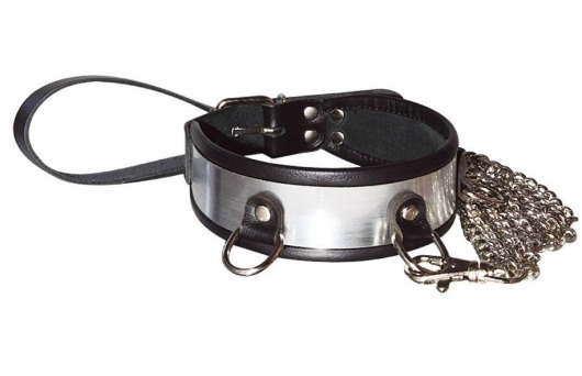 Стильный ошейник с металлическим блеском и поводком - Sitabella - купить с доставкой в Старом Осколе