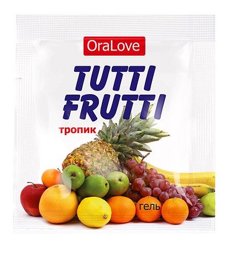 Пробник гель-смазки Tutti-frutti со вкусом тропических фруктов - 4 гр. - Биоритм - купить с доставкой в Старом Осколе