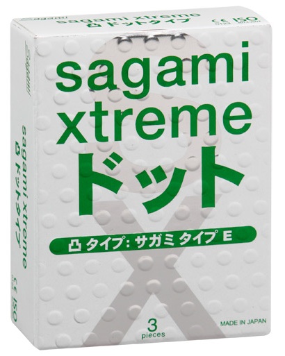 Презервативы Sagami Xtreme SUPER DOTS с точками - 3 шт. - Sagami - купить с доставкой в Старом Осколе