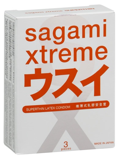 Ультратонкие презервативы Sagami Xtreme SUPERTHIN - 3 шт. - Sagami - купить с доставкой в Старом Осколе