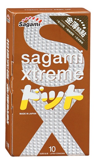 Презервативы Sagami Xtreme FEEL UP с точечной текстурой и линиями прилегания - 10 шт. - Sagami - купить с доставкой в Старом Осколе