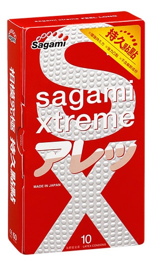 Утолщенные презервативы Sagami Xtreme Feel Long с точками - 10 шт. - Sagami - купить с доставкой в Старом Осколе