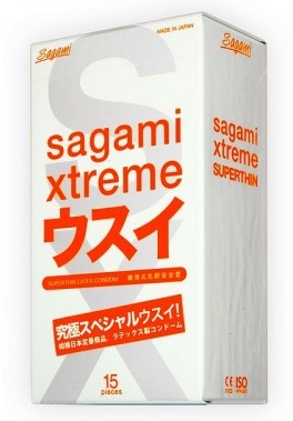 Ультратонкие презервативы Sagami Xtreme SUPERTHIN - 15 шт. - Sagami - купить с доставкой в Старом Осколе