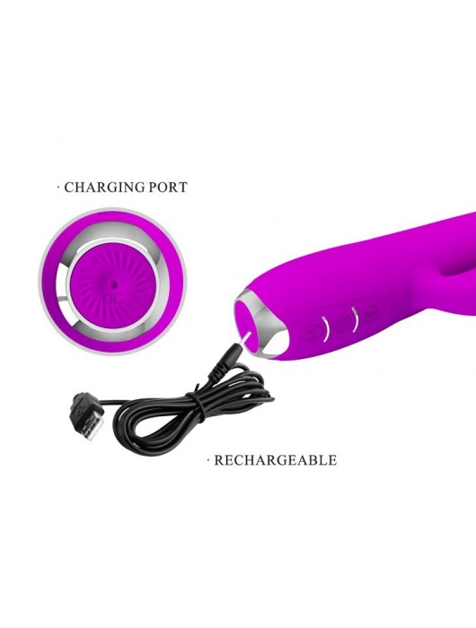 Лиловый вибратор Regina с пульсирующей головкой - 19,8 см. - Baile