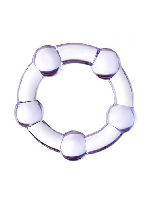 Фиолетовое эрекционное кольцо на пенис с бусинами - Штучки-дрючки - в Старом Осколе купить с доставкой