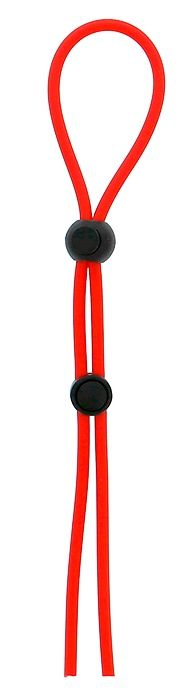 Красное лассо на пенис с двумя бусинами STRETCHY LASSO CAGE - Dream Toys - в Старом Осколе купить с доставкой