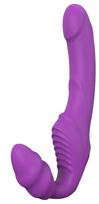 Фиолетовый безремневой вибрострапон DOUBLE DIPPER - Dream Toys - купить с доставкой в Старом Осколе