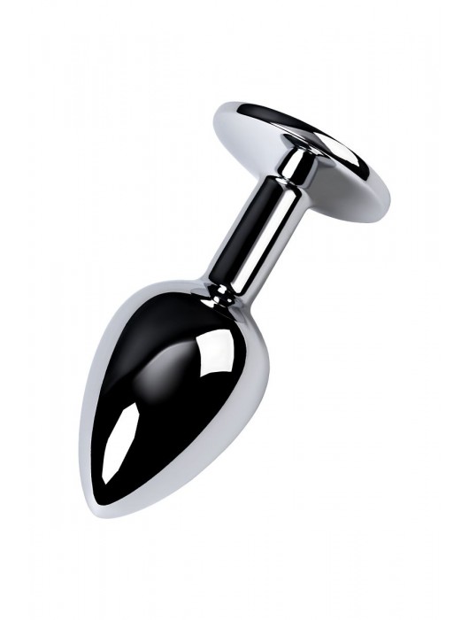 Серебристая конусовидная анальная пробка с фиолетовым кристаллом - 7 см. - ToyFa - купить с доставкой в Старом Осколе