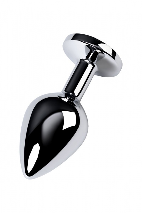 Серебристая конусовидная анальная пробка с голубым кристаллом - 8 см. - ToyFa - купить с доставкой в Старом Осколе